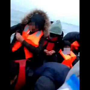 Migrants make a small boat crossing across the Channel