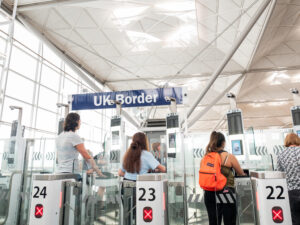 Passengers using the ePassport Passengers using ePassport gates at UK border control, Stansted Airport. Image: Alex Segre / Alamy Stock Photoat UK border control, Stansted Airport, UK