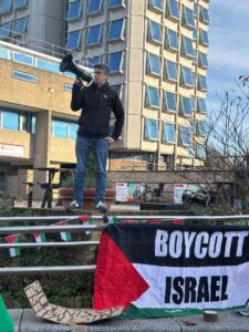 1. Joseph Choonara speaking a rally in support of students (credit - Chris Willars)