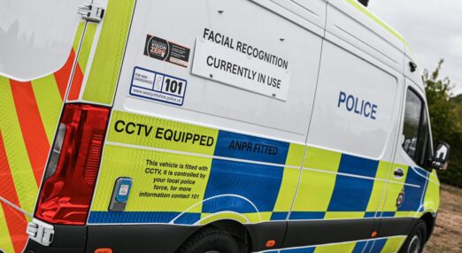 A police facial recognition van